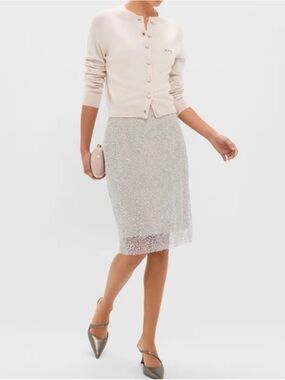 TUCKERNUCK NWT Blush Sparkle Belle Slip Skirt in beige size 6